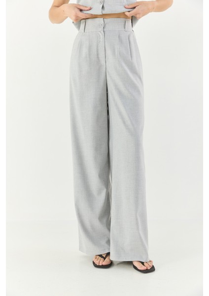 Kadın Klasik Kesim Yelek Yüksek Bel Pantolonlu Kumaş Alt-Üst Takım indirimleri