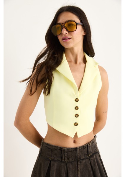 Kadın Şal Yaka Sırt Bağlama Detaylı Tasarım Yelek fırsatları