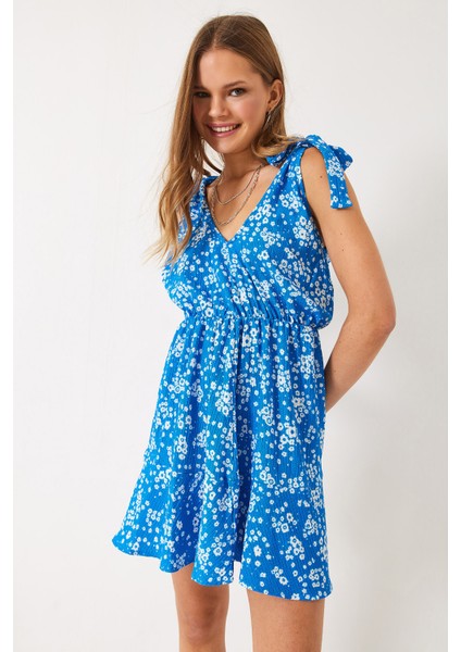 Kadın Yazlık Çiçekli Viskon Elbise