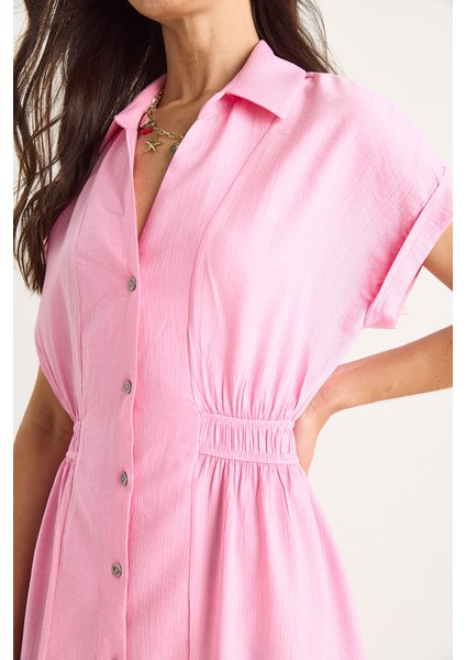 Kadın Beli Lastikli Crush Gömlek Elbise fırsatları