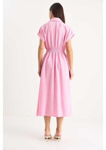 Kadın Beli Lastikli Crush Gömlek Elbise indirimleri