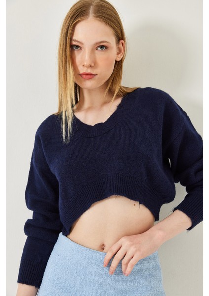 Kadın Crop Triko Kazak fiyatları