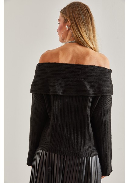 Kadın Degaje Yaka Kazak