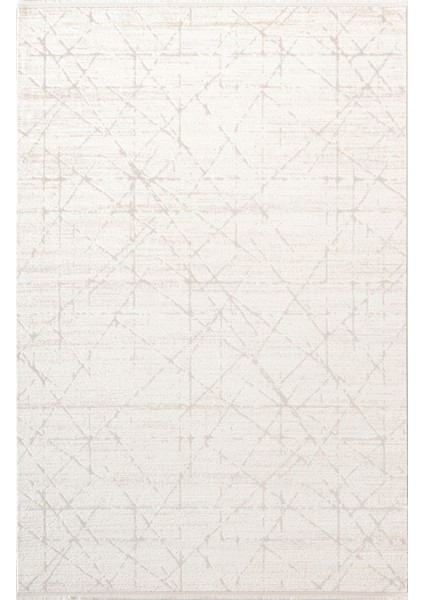 Icon IC004A Krem Modern Gri Detaylı Akrilik Pamuk Tabanlı 4 Mevsim Salon Koridor Mutfak Halısı