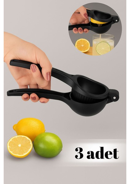 Siyah El Tipi Limon ve Narenciye Sıkacağı – Dayanıklı Metal Gövde