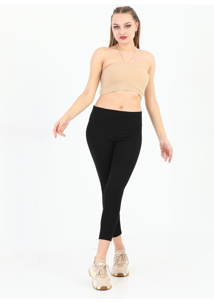 Çelik Örme Toparlayıcı Siyah Tayt