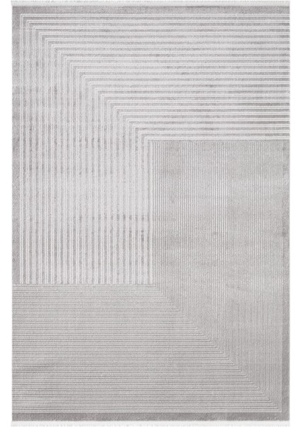 Jade JD002G Gri Halı Modern Desenli Triko Akrilik Pamuk Tabanlı Kaymaz Salon ve Yatak Odası Halıs