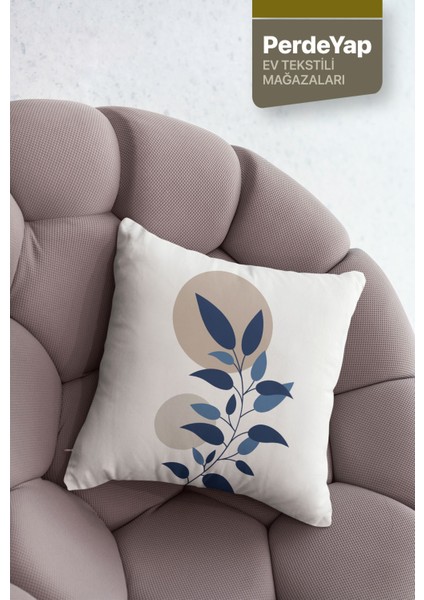 Beyaz Zemin Lacivert Kır Çiçekleri Desenli 4lü Dijital Baskılı Kırlent Yastık Kılıfı 43 x 43 cm 056 fiyatları