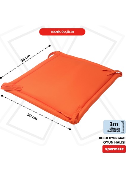 Bebek Oyun Matı ve Oyun Halısı Su itici Kumaş 90x96x3 Cm Turuncu fiyatları