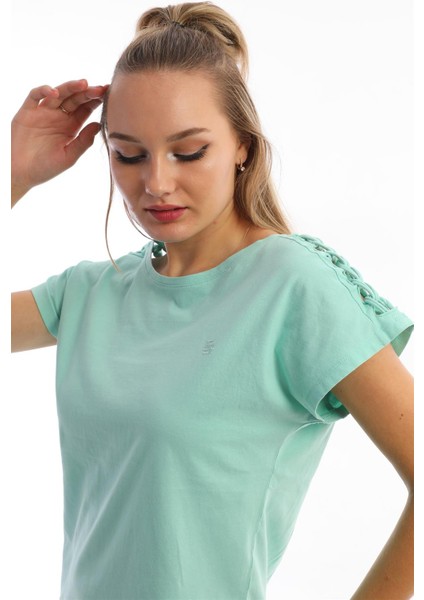 Kolları Örgü Deyatlı Bluz S Beden Mint fiyatları