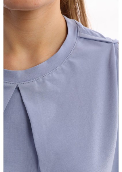 Lila Kolsuz Pili Detaylı Bluz fırsatları