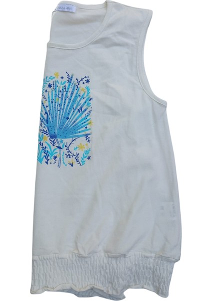 Firuze Baskılı Kız Atlet T-Shirt – Pamuklu, Esnek, Lastikli Bel Tasarım fiyatları