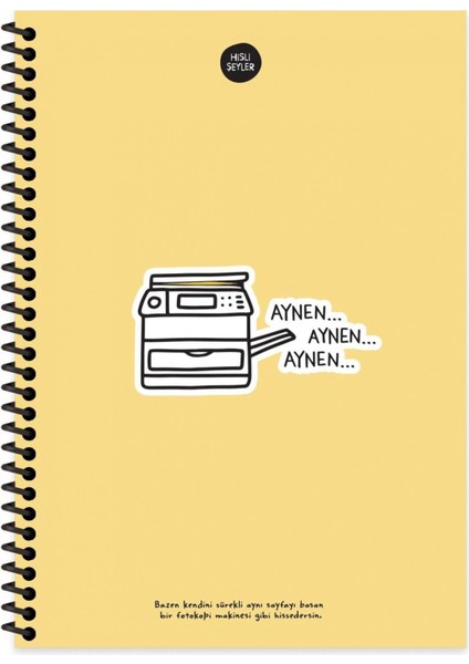 Hisli Şeyler 17X24 100 Yp Çizgili Spiralli Sert Kapak -Aynen