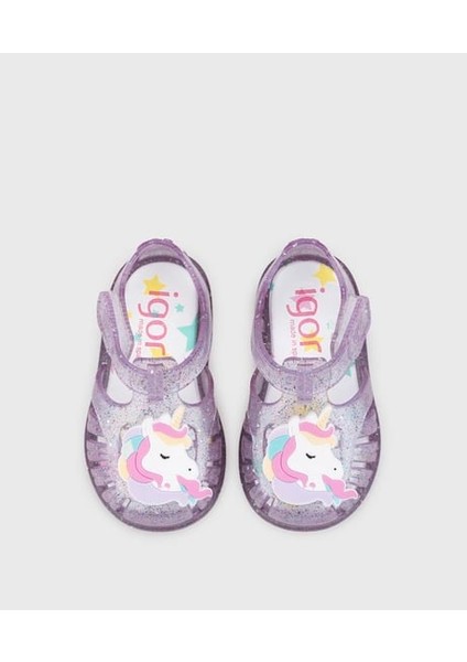 18-25 Numara Arası Igor Toby Unicorn Simli Sandalet - Lila fiyatları