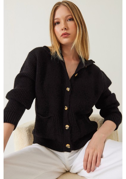 Kadın Selanik Örgü Cepli Triko Hırka