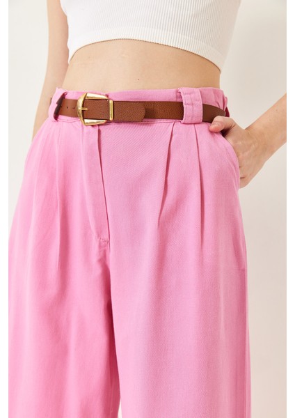 Kadın Kemerli Kalın Köprülü Gabardin Pantolon fırsatları