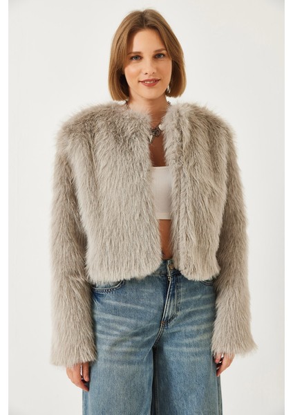 Kadın Suni Kürkllü Astarlı Mont