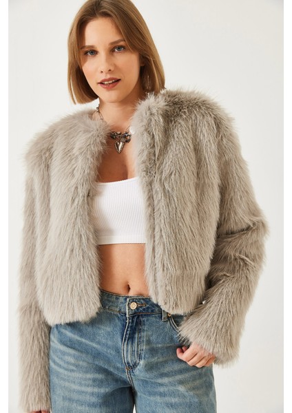 Kadın Suni Kürkllü Astarlı Mont modelleri