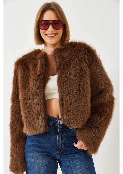 Kadın Suni Kürkllü Astarlı Mont