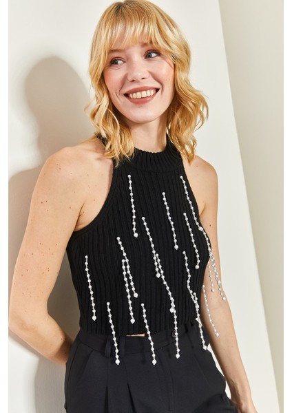 Kadın Taş Işlemeli Triko Bluz fiyatları