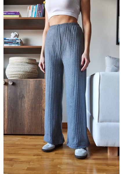 Kadın Beli Lastikli Palazzo Pantolon