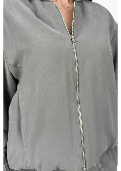 Fermuarlı Kapşonlu Haki Tensel Ceket - SRP1140 fiyatları
