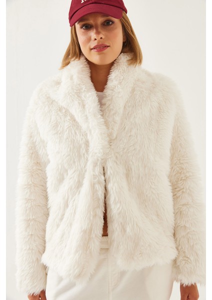 Kadın Tüylü Peluş Mont