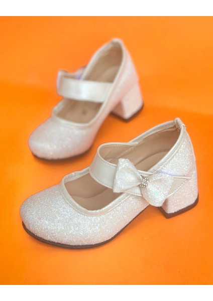 Çocuk Topuklu Ayakkabı, Fiyonklu Çocuk Topuklu Ayakkabı