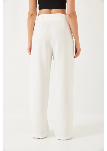 Kadın Geniş Paça Maskülen Dokuma Pantolon fiyatları