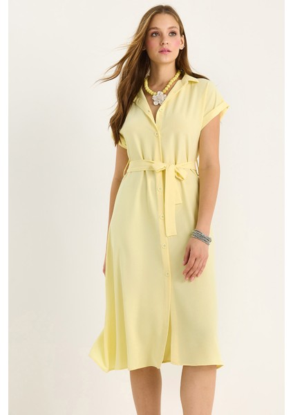 Kadın Kuşak Detaylı Linda Gömlek Elbise fiyatları
