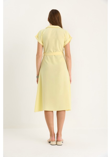 Kadın Kuşak Detaylı Linda Gömlek Elbise fırsatları