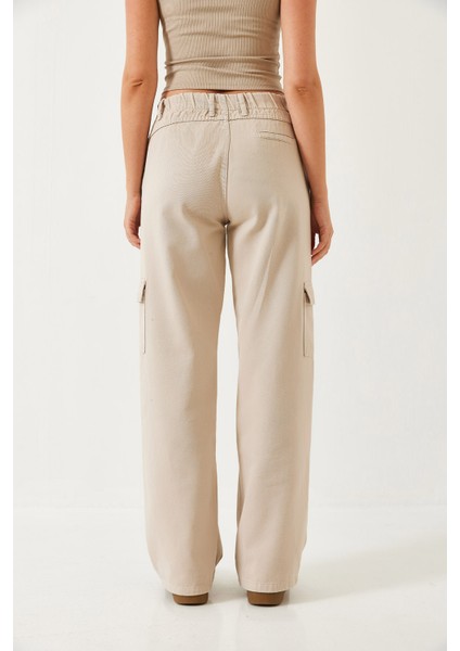 Kadın Kargo Cepli Beli Lastikli Pantolon fiyatları