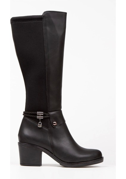 Kadın Sant Siyah Taş Dedaylı Topuklu Dalgıç Çizme fiyatları