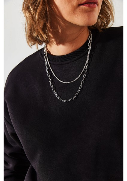Kadın Bisiklet Yaka Şardonlu Basic Sweatshirt modelleri