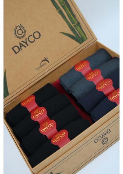 Premium Bambu Yazlık Çorap 8'li Set Kraft Kutulu (4 Siyah, 2 Lacivert, 2 Füme) fırsatları