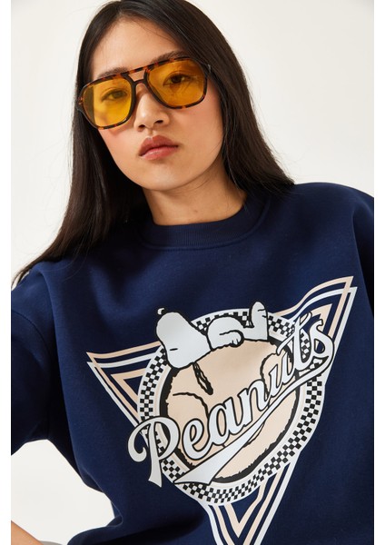 Kadın Üç Iplik Şardonlu Baskılı Sweatshirt