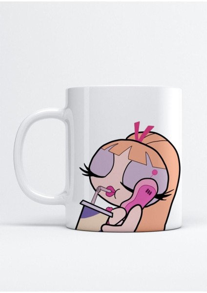 Sevimli Powerpuff Kızları Blossom Porselen Kupa Bardak, Şık ve Kullanışlı Tasarım
