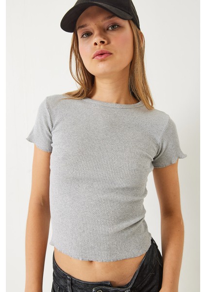 Kadın Fitilli Kaşkorse Basic T-Shirt fiyatları