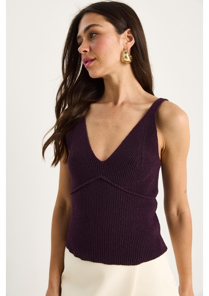 Kadın V Yaka Ince Askılı Crop Bluz modelleri