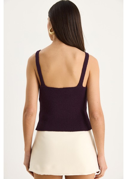 Kadın V Yaka Ince Askılı Crop Bluz indirimleri