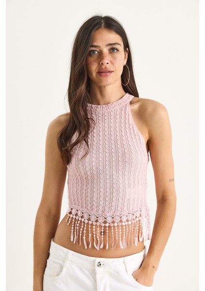 Kadın Örgülü Püsküllü Triko Bluz fiyatları