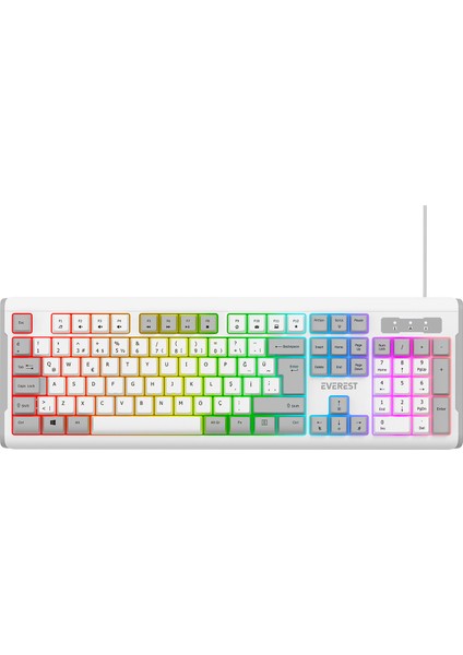 Kb-74 Membran Klavye Sessiz Klavye USB Rainbow Aydınlatmalı Q Oyuncu Klavyesi Gaming Klavye