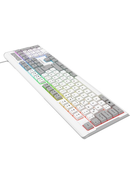 Kb-74 Membran Klavye Sessiz Klavye USB Rainbow Aydınlatmalı Q Oyuncu Klavyesi Gaming Klavye