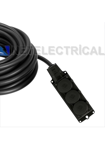 3'lü 1 Metre | 3x4 Ttr Tam Bakır Kalın Kablolu | Monofaze Kauçuk Grup Priz fiyatları