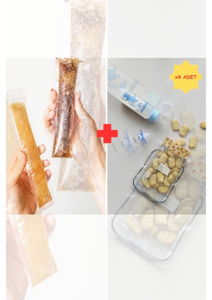 Tek Kullanımlık Meybuz Poşeti 40 Adet (5. 5X22 Cm) –4 Adet Kalpli Kavanoz Poşet