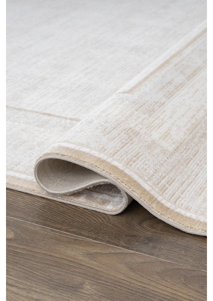 Merit MR011A Krem Halı Vizon Bej Rengi Geometrik Detaylı Ince Yumuşak Akrilik Modern Salon Halısı modelleri