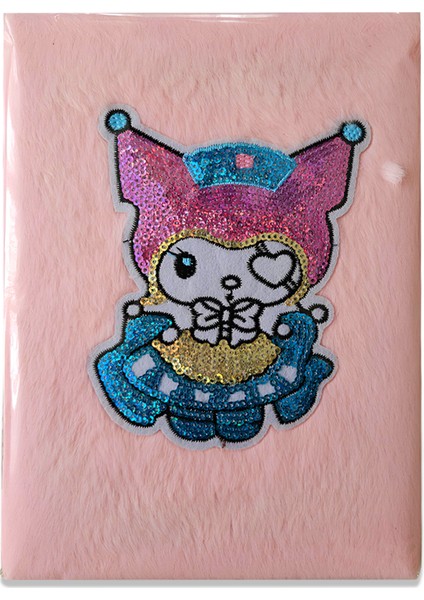 Disney Kuromi 3D Pullu Peluş Kapaklı Defter – Çizgili A5 Notebook | Fancy Space