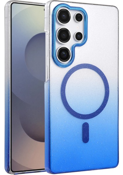 Samsung Galaxy S24 Ultra Kılıf Simli Shinys Glossy Manyetik Şarjlı Kapak