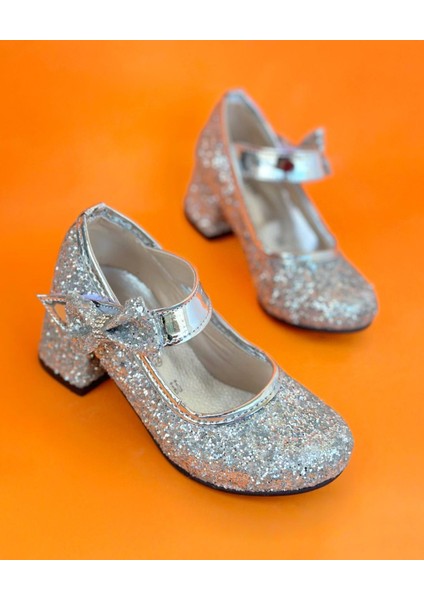 Çocuk Topuklu Ayakkabı, Fiyonklu Çocuk Topuklu Ayakkabı