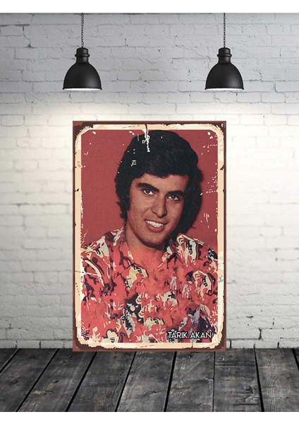 Renkli 20X30 cm Retro Ahşap Tablo Tarık Akan Tasarımı